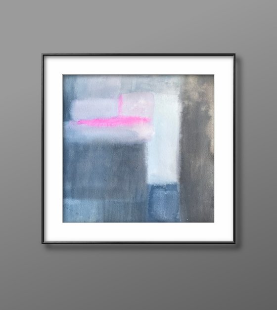 Abstract Rectangles Pink Grey and Blue