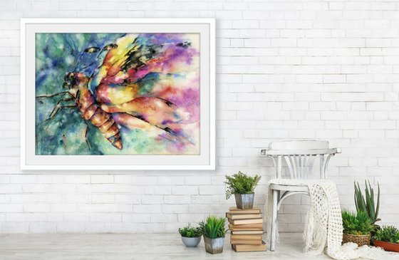 Butterfly 2 - Large Watercolor Painting