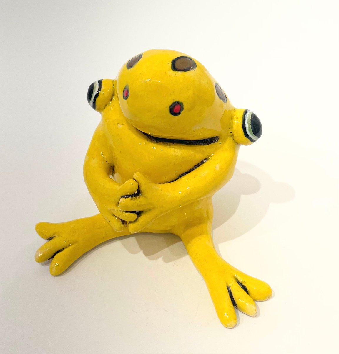 Expressive Clay Sculpture , Good Morning Smile Ii By Viktor Zuk, 5 X 5, Artwork For Sale On Artfinder