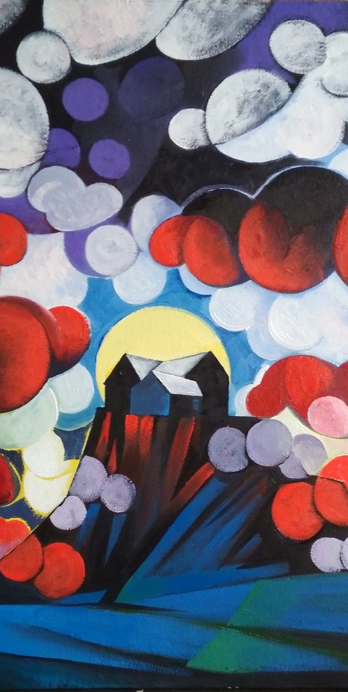 Unique day-1 (40x50cm, cubism, oil painting, ready to hang) by Artrun Asatrian