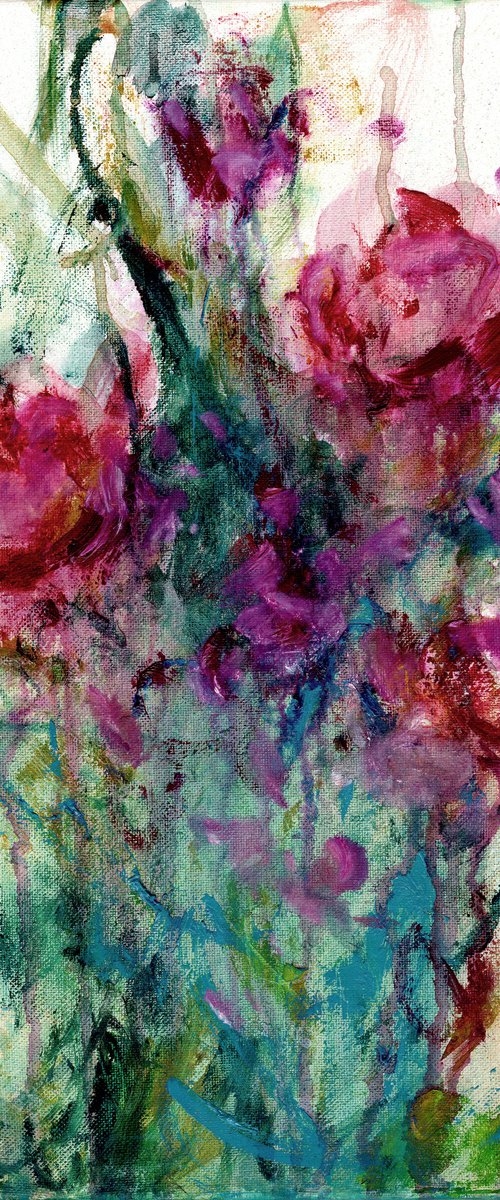 Floral Lullaby 36 - Flower Oil Painting by Kathy Morton Stanion by Kathy Morton Stanion