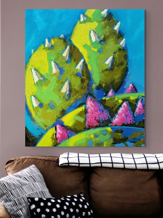 Abstract Green & Violet Rhythm