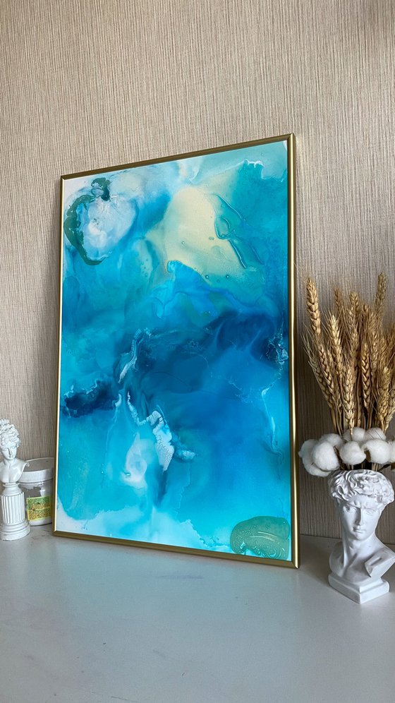 Ocean Blue Abstract Artwork