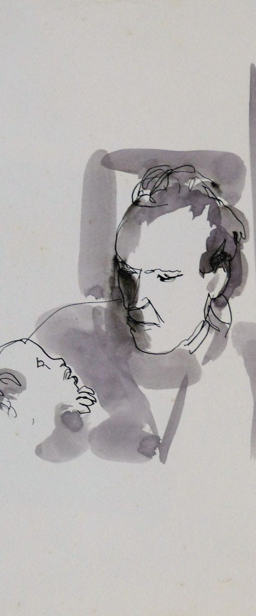 Father and son, 24x32 cm by Frederic Belaubre