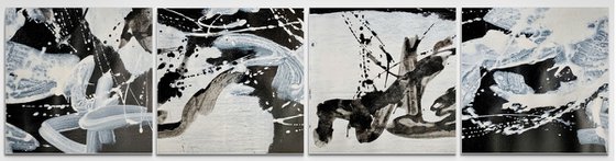 Abstract No. 624 -1 black and white - set of 4