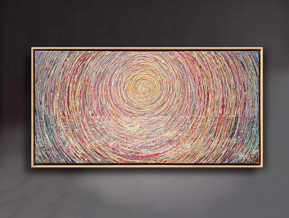 Impressionistic Landscape Acrylic Painting By Nadiia Antoniuk, 49 X 25", Pearlescent Silence, Original Artwork