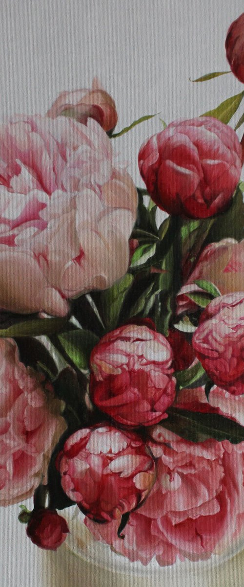 Peonies and buds by Julia Diven