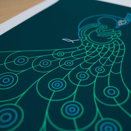Peacock A3 limited edition screen print