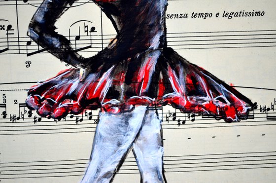 Ballerina XL- Vintage Music Page, GIFT idea