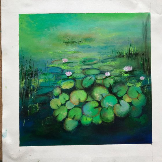 Water Lily Pond ! Comtemporary Abstract Art