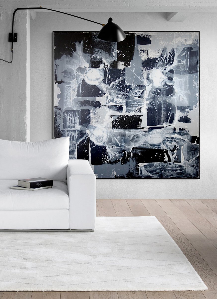 Abstraction no. 2020 XXLblack and white by Anita Kaufmann