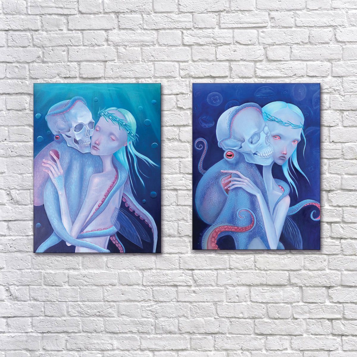 Dancing mermaid. Dyptich by Julia Kuzina