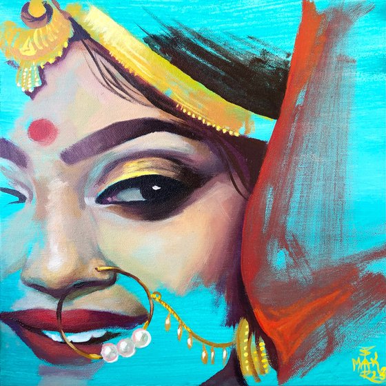 Indian beauty in turquoise