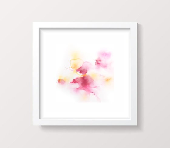 Abstract watercolor floral painting "Summer melody"