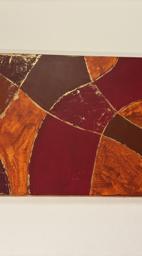 Gilded Currents 50x90х2 cm by Exclusive Arts