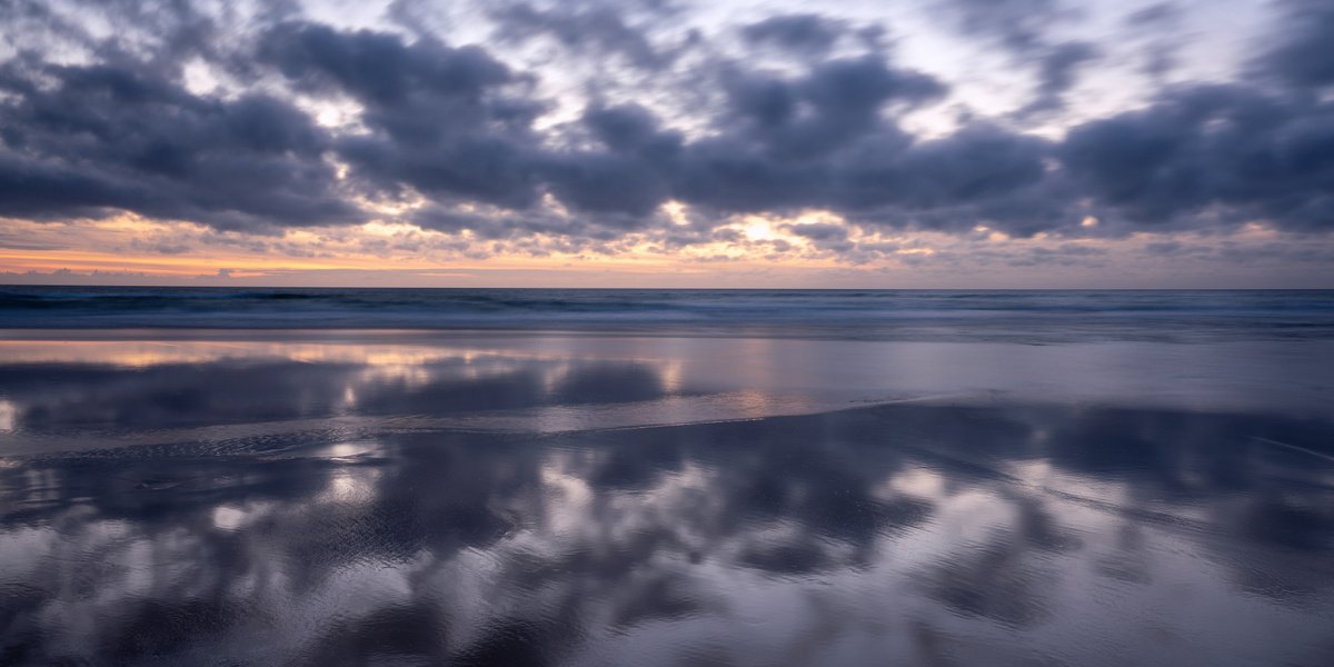 Photorealistic Photograph , Hayle And Godrevy Beach Reflection At Sunset By Paul Nash, 24 X 12, Artwork For Sale On Artfinder
