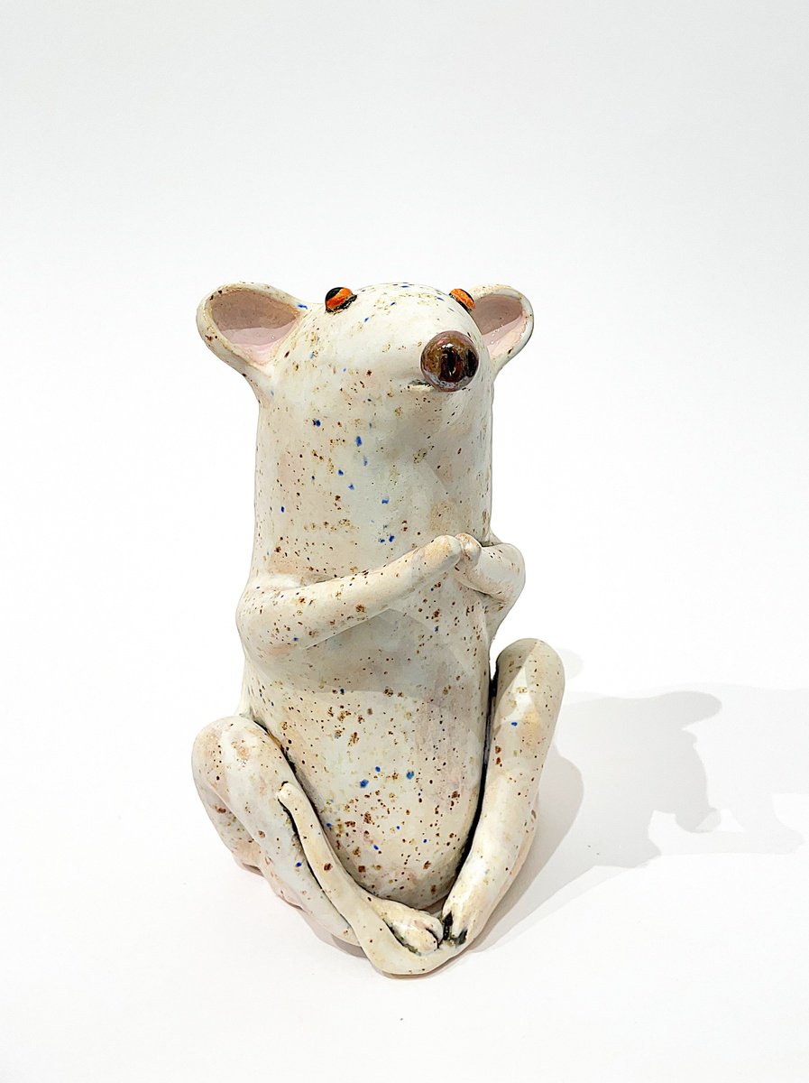 Naive Animal Clay Sculpture By Viktor Zuk, 4 X 7", Funny & Sweet, Original Artwork