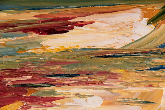 La falaise - Original small abstract landscape - Oil