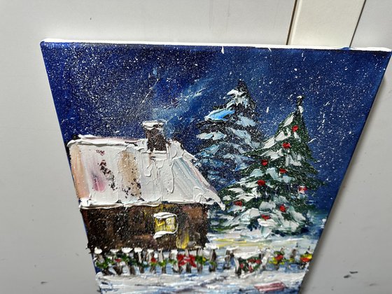 House in the winter forest