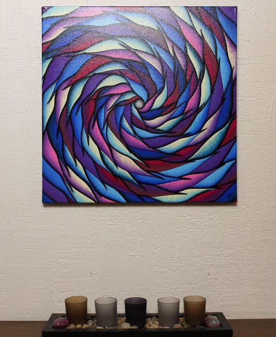 Blueish and purplish spiral