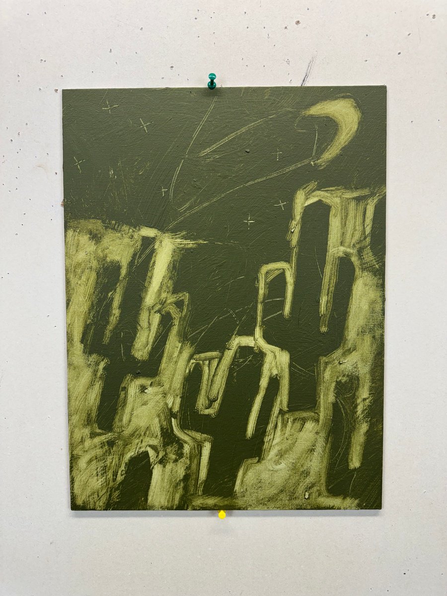 Hank Lumen | Original  Acrylic Painting | It's Too Late To Go Forward Now | 30 X 41Cm | Artwork For Sale On Artfinder