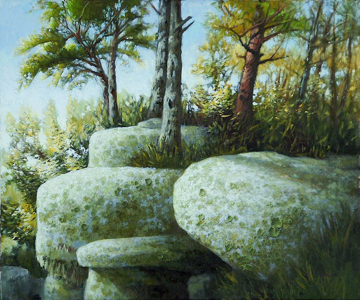 Impressionistic Landscape Oil Painting By Rick Paller, 24 X 20", The Domain Of Popeye, Original Artwork