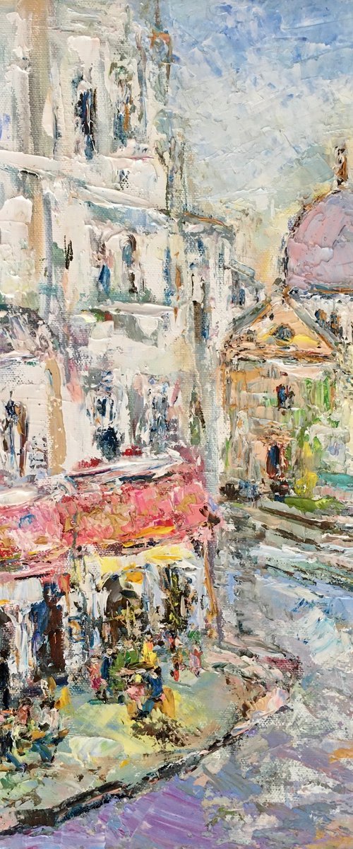 City street of Montmartre by Vilma Gataveckienė