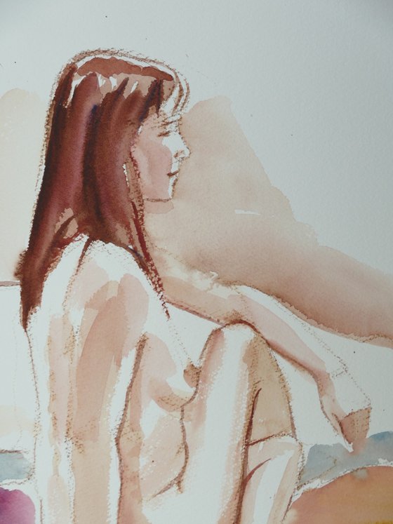 seated female nude