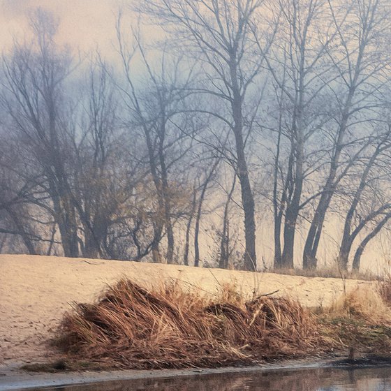 On a foggy morning.