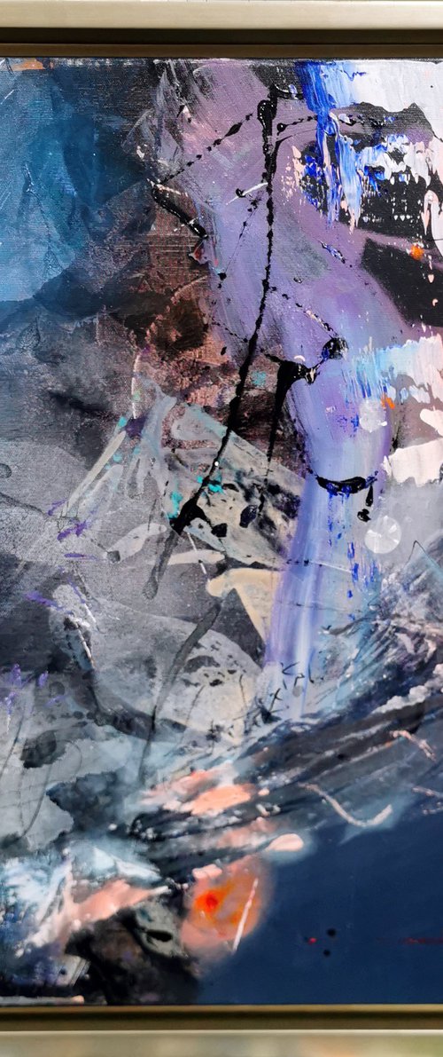 Framed restless space beautiful fascinating mindscape abstract landscape by O Kloska by Kloska Ovidiu