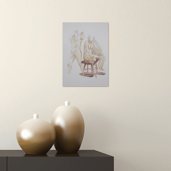 Male nude in 2 poses
