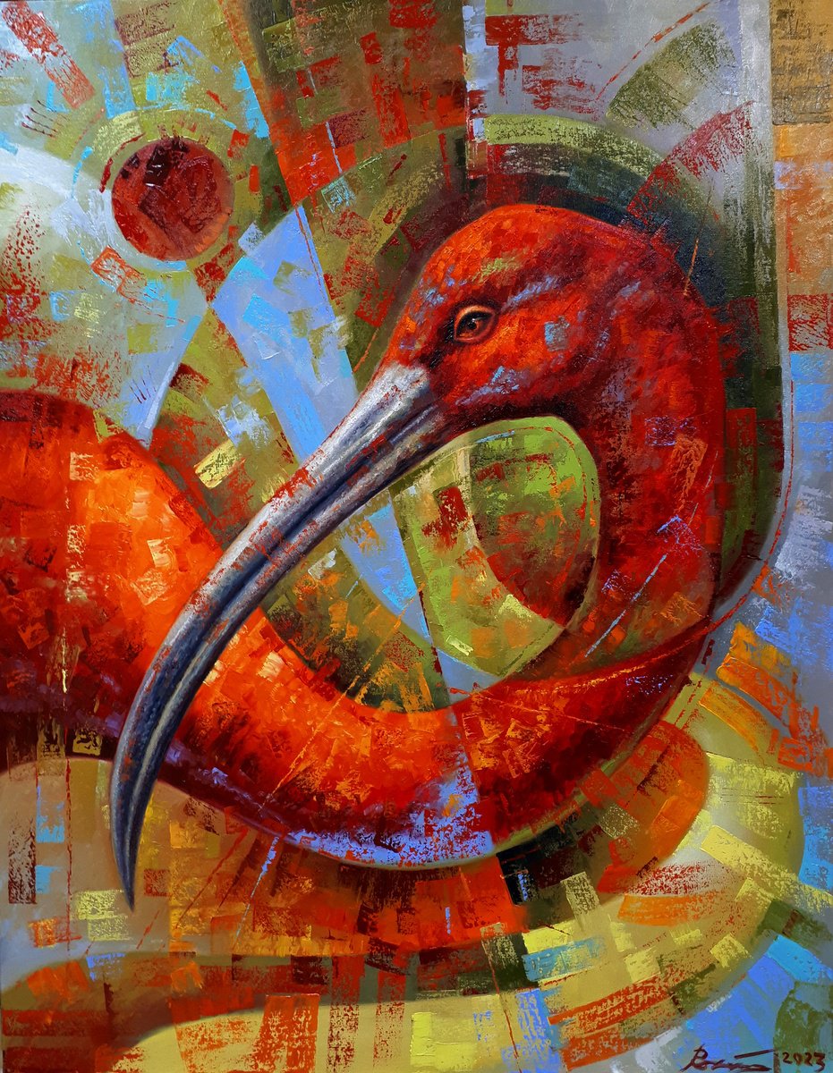 Red Ibis by Serhii Voichenko