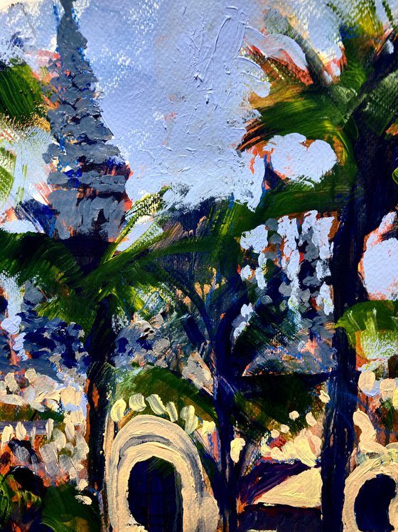 Temple with trees