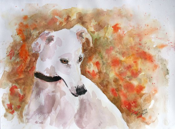 Pet portrait I. Autumn Walk... /  ORIGINAL PAINTING