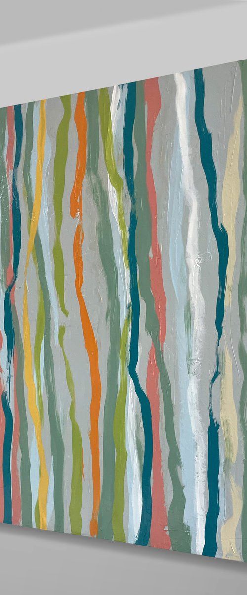 Shadow Dancers - 117 x 117cm acrylic on canvas by George Hall