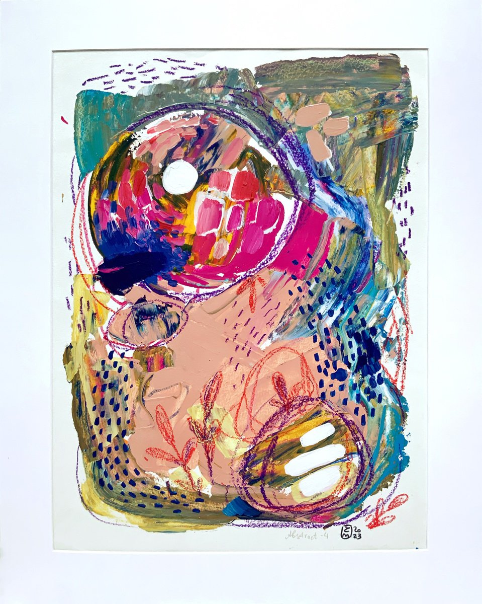 Abstract Acrylic Painting By Elena Tomilova, 14 X 19, Abstract-4, Original Artwork