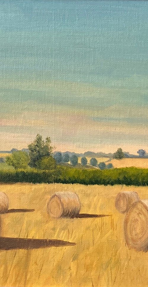 Straw Bales in September by JANE DENTON