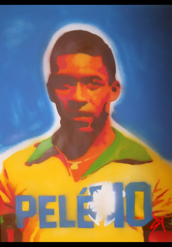 Pelé (on plain paper).