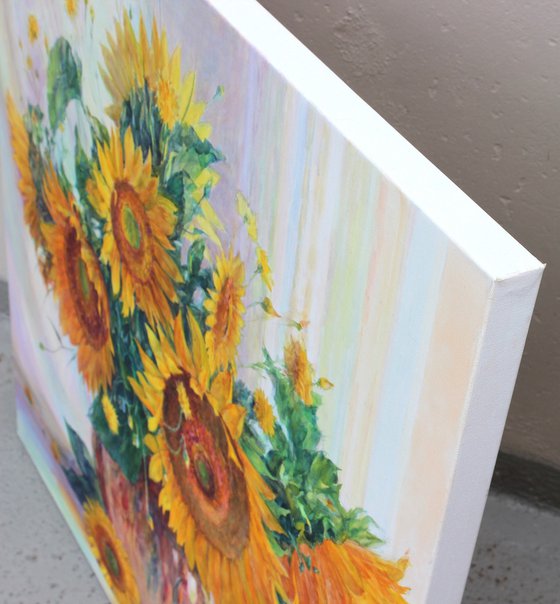 Sunflowers by the window