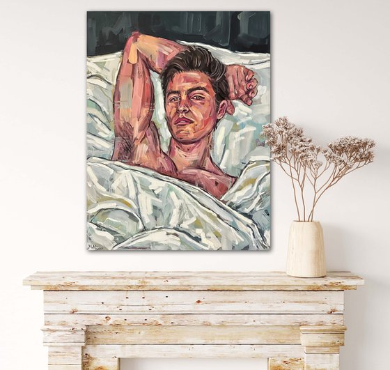 Male nude man naked painting gay homoerotic artwork
