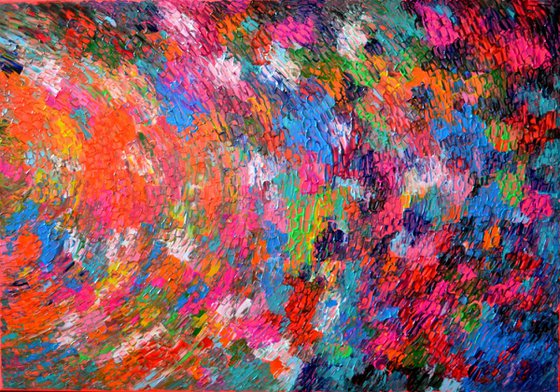 Belly Gypsy Dance - 200x70 cm  XXXL Large Modern Abstract Big Painting - Ready to Hang, Office, Hotel and Restaurant Wall Decoration