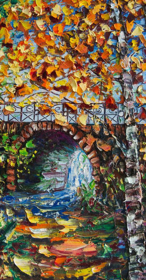 Leisure Path  ( PALETTE KNIFE Oil Painting On Canvas ) by Lena Owens at OLena Art