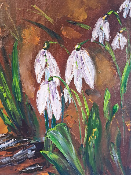 Snowdrops in the forest