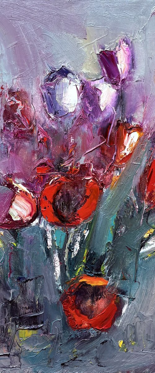 Bouquet in Crimson and Violet by Vlas Ayvazyan