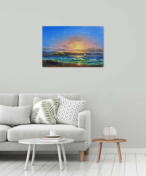 Lake Sevan (60x90cm, oil painting)