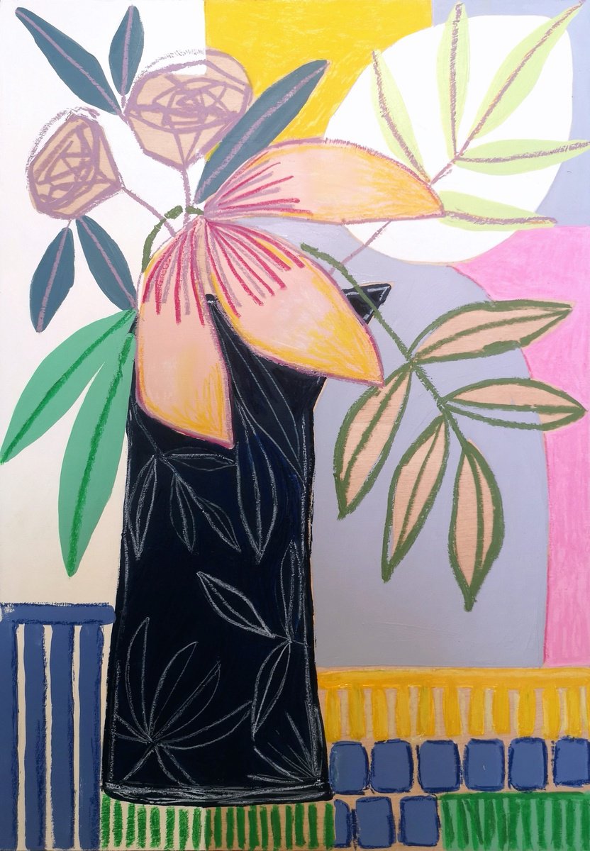 Impressionistic Still Life Painting By Marisa Anon, 20 X 28", The Colorful Room Xvi, Original Artwork