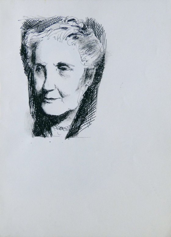 Portrait of an old lady, 24x32 cm