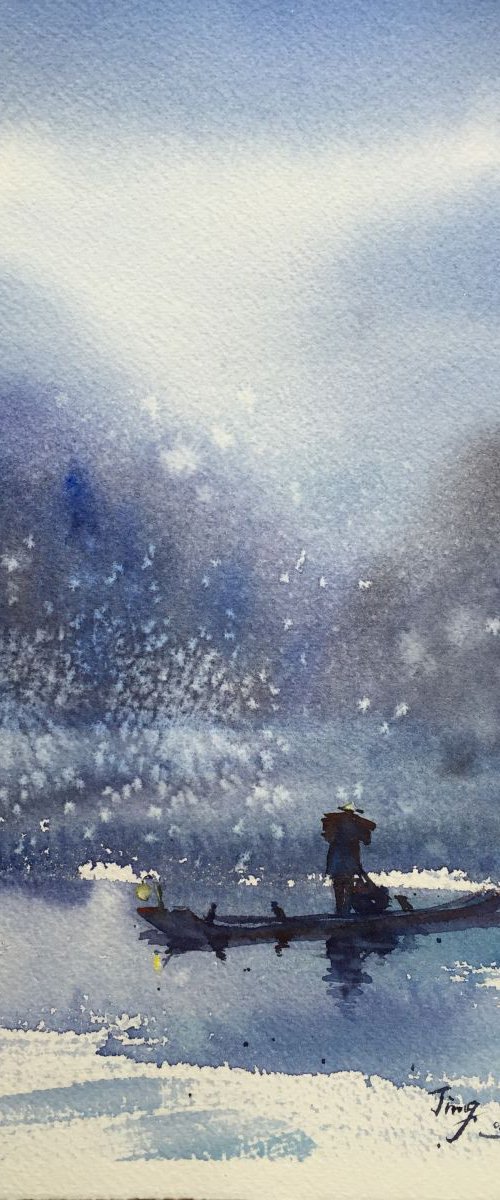 Lone Fisherman by Jing Chen