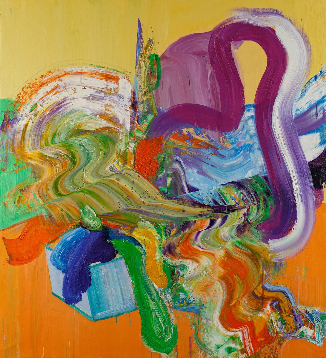 Organic Abstract Oil Painting By Bogdan Bianca Ioana, 39 X 43, Untitled 30, Original Artwork