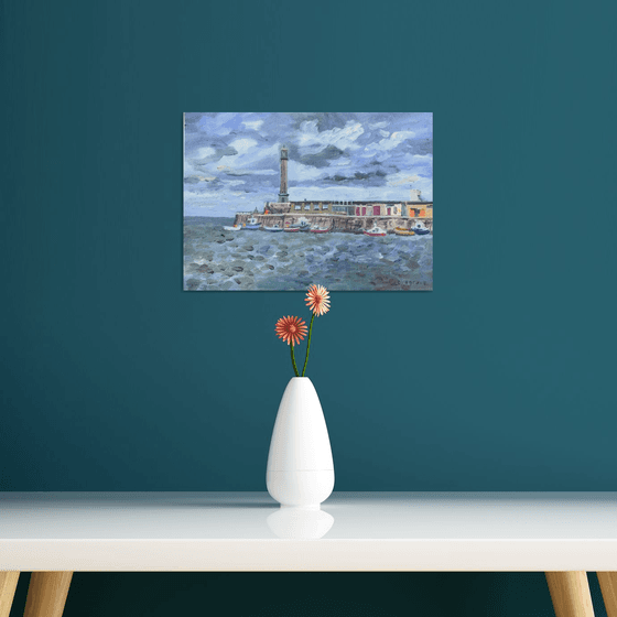 Breezy day at Margate, An original oil painting.